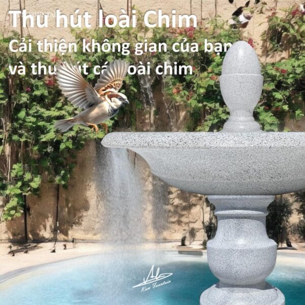 Đài nước sân vườn 1 tầng Kum Flower H112 x D150cm - Ảnh 7